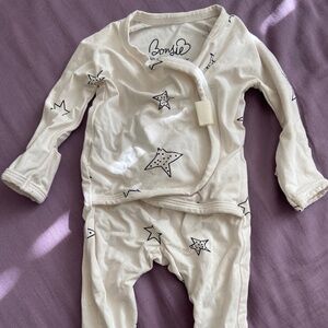 Bonsie Skin to Skin Bamboo Blend Knit Footie Newborn stars soft mixt